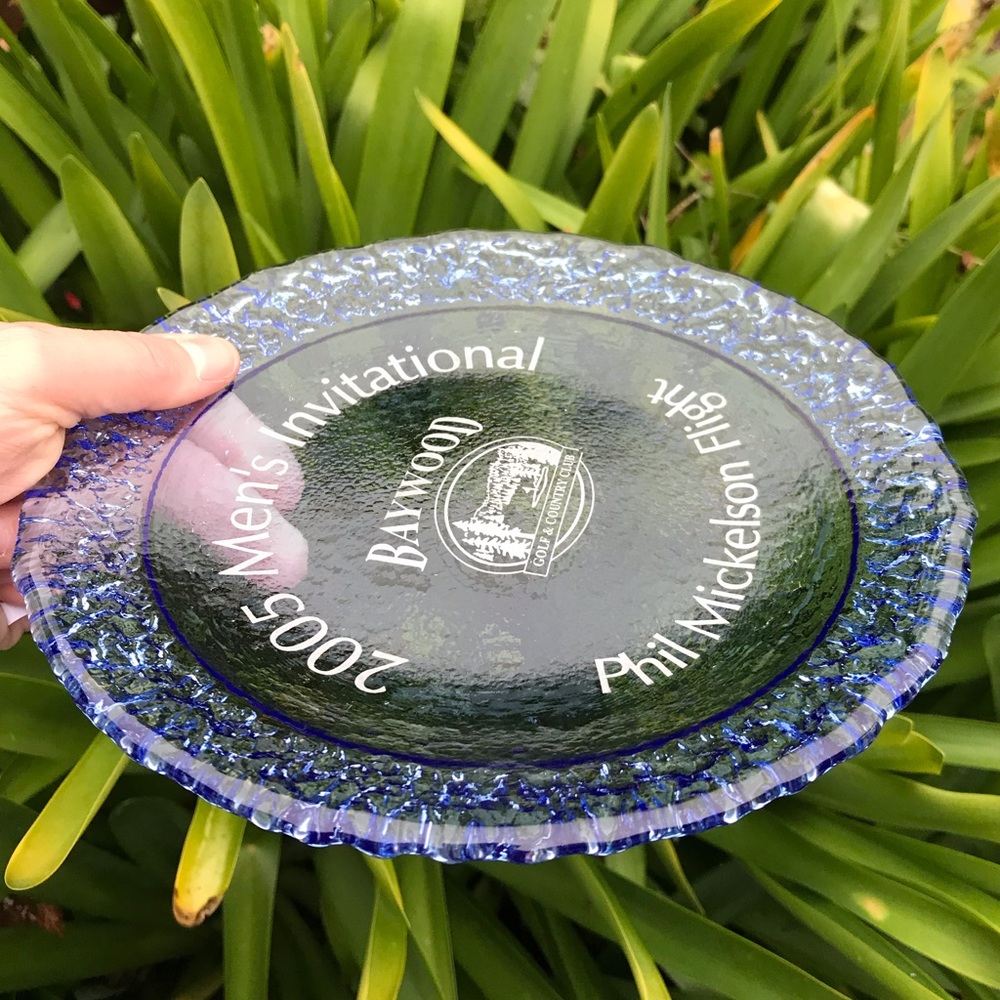 Fire and Light Recycled Glass Moonstone Plate